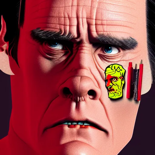 Image similar to jim carrey is fused into a slim jim, hyperdetailed, artstation, cgsociety, 8 k