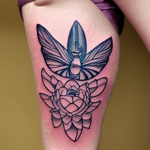 lotus outline tattoo