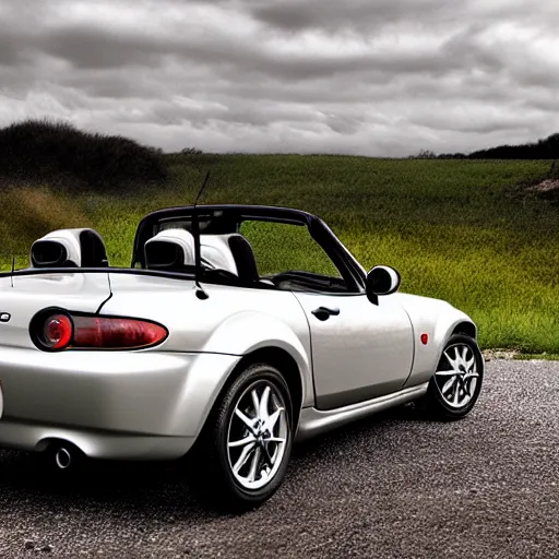 Image similar to Mazda MX-5 1990 - Miata, Realistic, HDR, 8K, Dynamic Lighting,