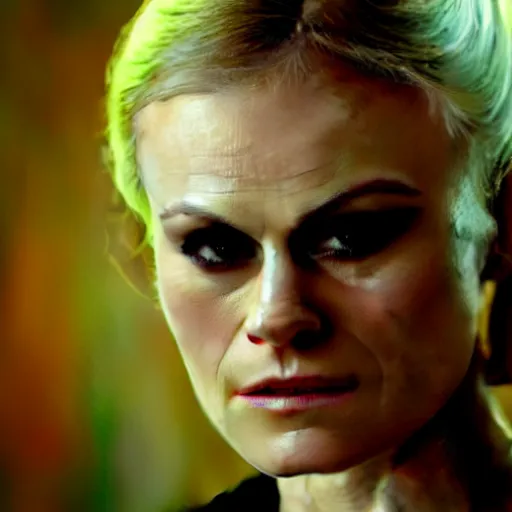 Prompt: anna paquin as a super villain, 4 k, cinematic, action scene, soft light