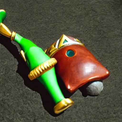 Prompt: a photograph of the ocarina from the legend of zelda series