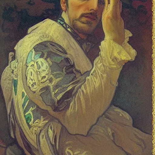 Prompt: portrait of charles 4 th by alfons mucha