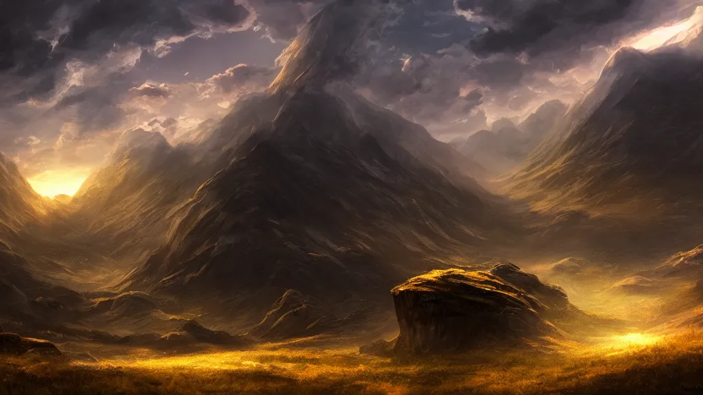 Prompt: incredible desktop background of a landscape, trending on artstation, dramatic lighting