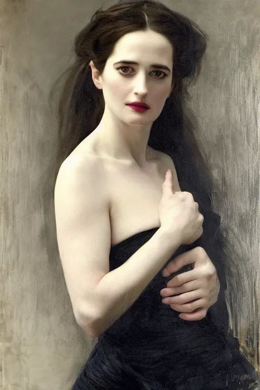 Prompt: beautiful oil matte portrait painting, eva green posing langourously, art by anders zorn, wonderful masterpiece highly detailed, beautiful cinematic light deep focus, elegant, digital painting, smooth, sharp focus, blue eyes, dramatic illumination, ultra realistic, 8 k, art by artemisia lomi gentileschi and caravaggio