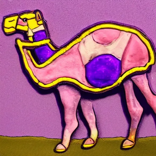 Image similar to a purple camel