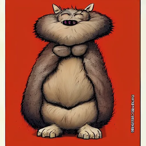 Prompt: A character based on a haggis, cartoon style, soft and cuddly with fur :: In the style of Dreamworks :: Art by Brian Bolland :: Trending on CGSociety :: Manga and Anime