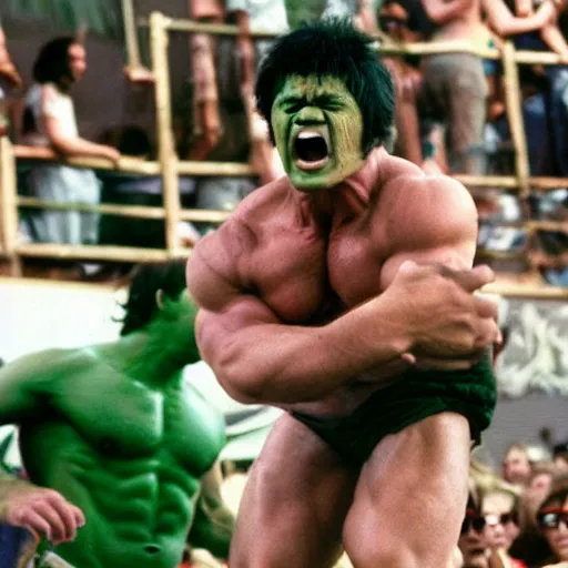 Image similar to hulk performing at woodstock