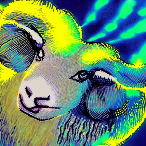 Prompt: Electric sheep