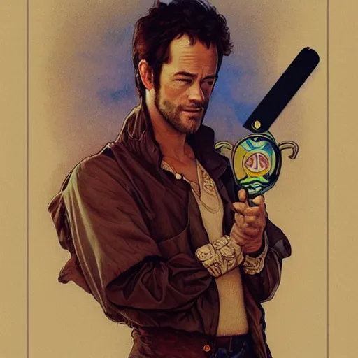 Image similar to amazing lifelike award winning pencil illustration of Luke Perry trending on art station artgerm Greg rutkowski alphonse mucha cinematic