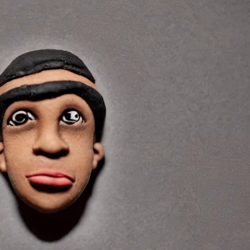 Prompt: a cinematic photograph still of lil durk made out of clay, in claymation