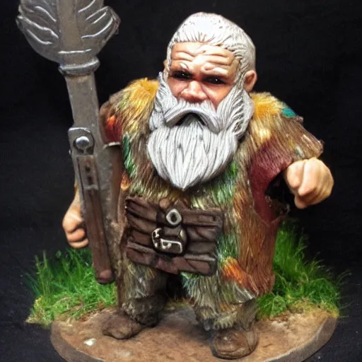 Image similar to a grizzled gnome, half machine, half gnome, extremely detailed,