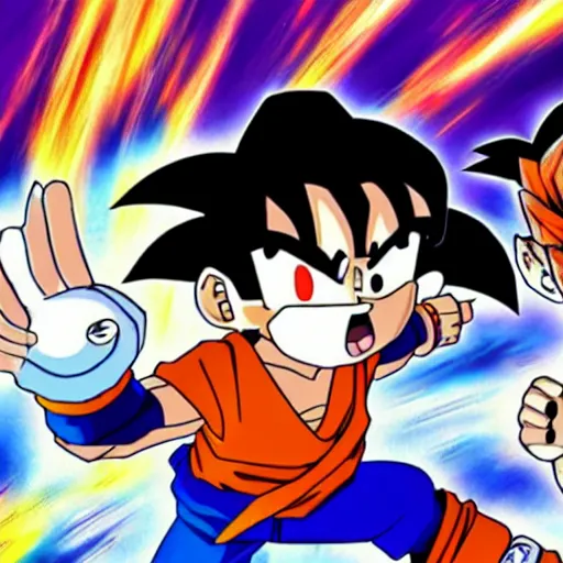 Prompt: Goku VS Sonic the hedgehog rap battle