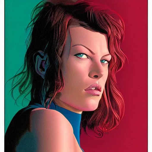 Image similar to “ milla jovovich retro minimalist portrait by jean giraud, moebius starwatcher comic, 8 k ”