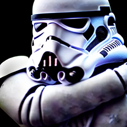 Prompt: stormtrooper hugging darth vader ultra realistic, lens flare, atmosphere, glow, detailed, intricate, full of colour, cinematic lighting, trending on artstation, 4 k, hyperrealistic, focused, extreme details, unreal engine 5, cinematic, masterpiece, ultra realistic, hyper realistic, highly detailed, sharp focus, digital art