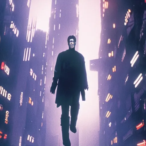 Image similar to Live Action Still of Jerma in Blade Runner (1982), real life, hyperrealistic, ultra realistic, realistic, highly detailed, epic, HD quality, 8k resolution, body and headshot, film still