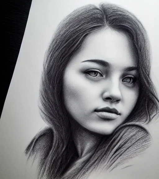 Image similar to amazing blend effect of beautiful mountain scenery with a beautiful woman face, charcoal drawing, hyper - realistic, in the style of matteo pasqualin, amazing detail, black and white