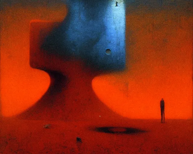 Image similar to by francis bacon, beksinski, mystical redscale photography evocative. the color out of space
