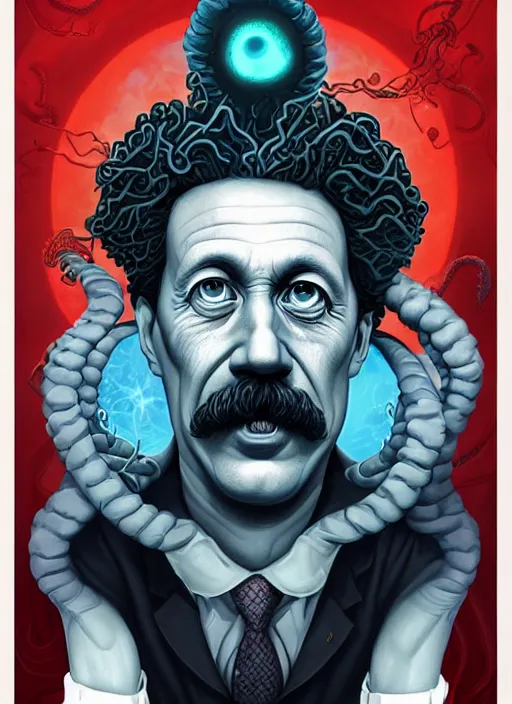 Image similar to lovecraft lovecraftian portrait of einstein, pixar style, by tristan eaton stanley artgerm and tom bagshaw.