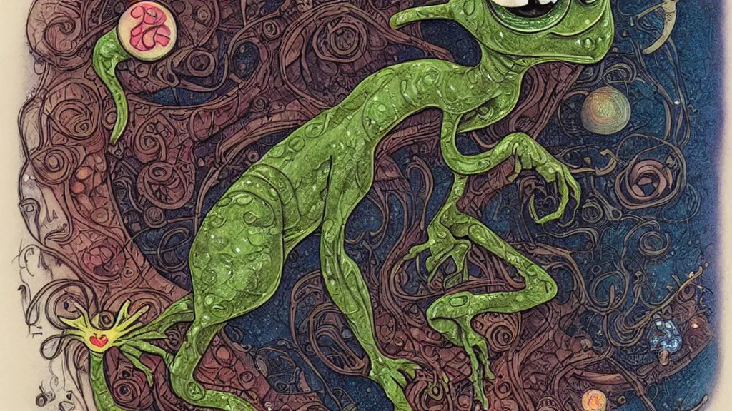 A Slimy Cute And Adorable Alien By Asaf Hanuka By Stable Diffusion 
