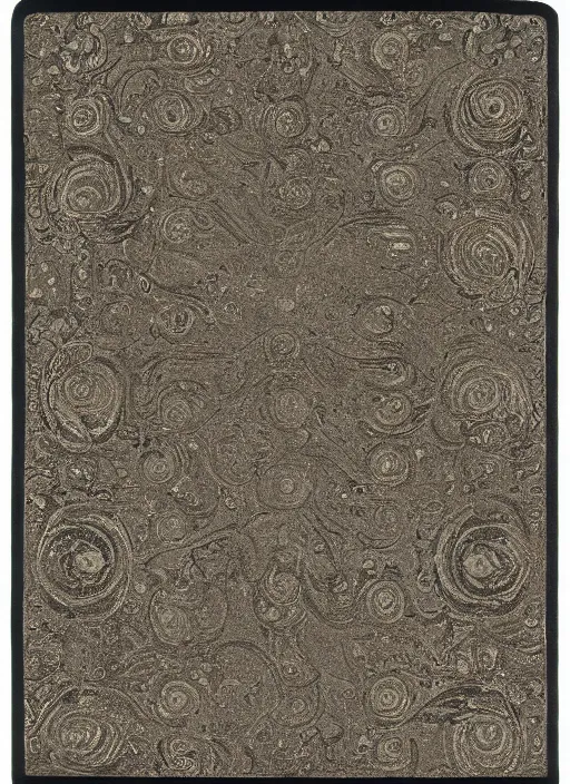 Prompt: Photograph of an eye Dazzler rug, albumen silver print, Smithsonian American Art Museum.