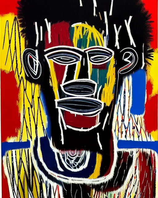 Image similar to A extremely highly detailed majestic hi-res beautiful immaculate head and shoulders award winning painting masterpiece of the face of a strong black african man by Jean-Michel Basquiat, 8k, high textures, hyper sharp, insanely detailed and intricate, super detailed, 8k HDR high quality