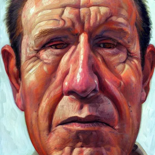 Prompt: close up portrait of a man, dynamic lighting, ultra detailed, 4 k, by philip pearlstein