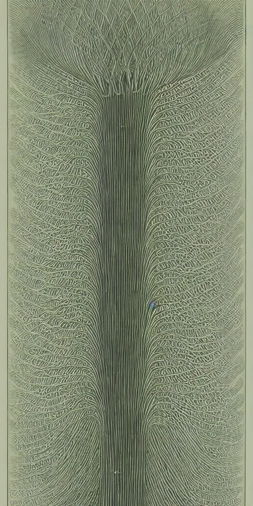 Prompt: detailed infographic by abbott fuller graves of a giant beautiful diatom tree