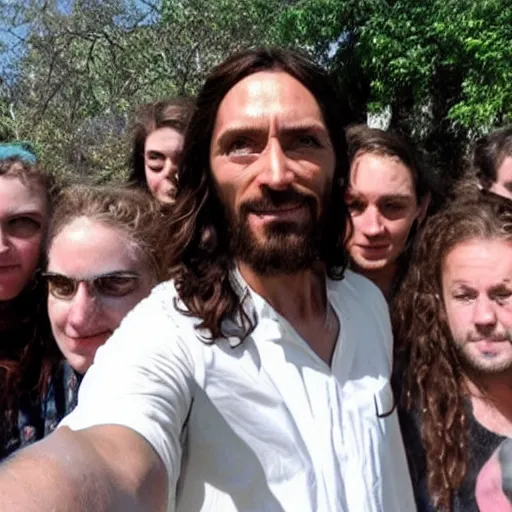 Image similar to jesus selfie