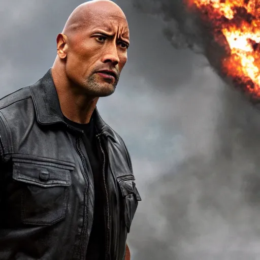 Prompt: Dwayne Johnson as the Terminator 4K detail