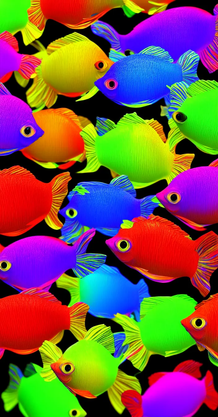 Prompt: highly detailed photo of multi colorful happy beta fish in super clean glass bowl, single fish only, 3 d render, dark background, hyper realistic, concept art, 8 k detail post - processing