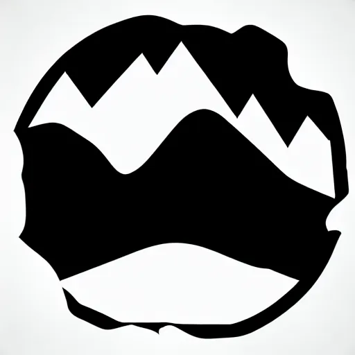 Image similar to vector image of mountains, lower third, high contrast, black and white