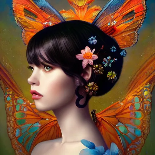 Prompt: fairy portrait, Pixar style, by Tristan Eaton Stanley Artgerm and Tom Bagshaw.