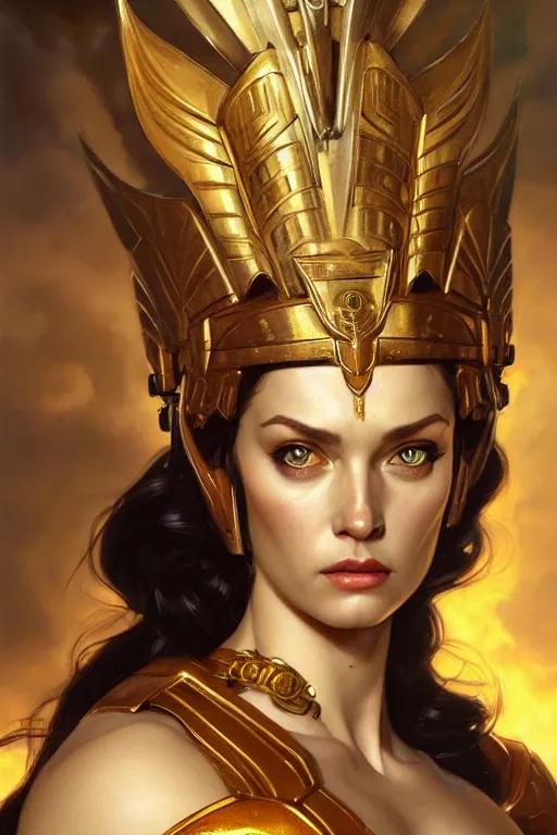 Prompt: The Godess Hera looking angry, portrait, highly detailed, digital painting, artstation, concept art, smooth, detailed armor, sharp focus, beautiful face, symmetric face, cinematic, videogame cover art, illustration, art by Artgerm and Greg Rutkowski and Alphonse Mucha