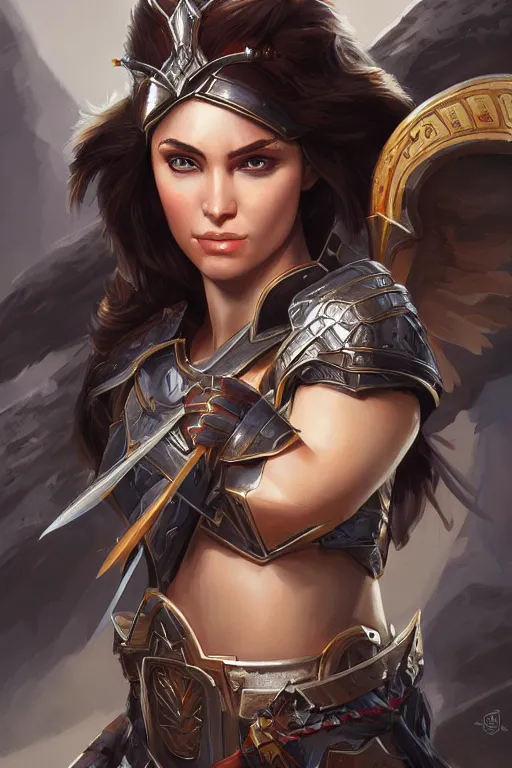 Image similar to amazon valkyrie athena, d & d, fantasy, portrait, highly detailed, headshot, digital painting, trending on artstation, concept art, sharp focus, illustration, art by artgerm and greg rutkowski and magali villeneuve