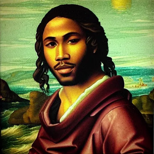 Image similar to renaissance era painting of frank ocean