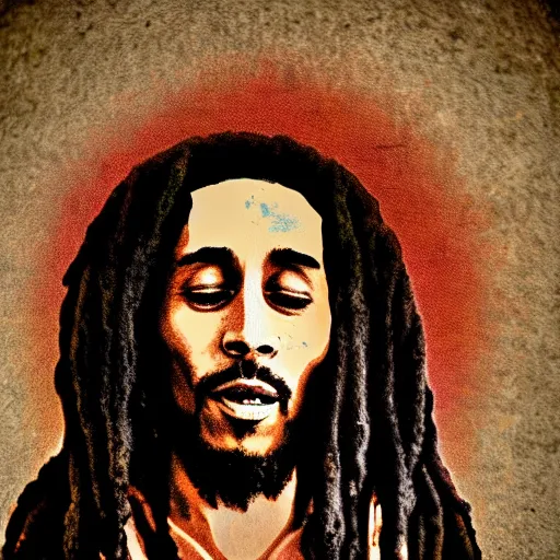 Prompt: bob marley jesus PROMPT, XF IQ4, 150MP, 50mm, F/1.4, ISO 200, 1/160s, natural light, Adobe Photoshop, Adobe Lightroom, photolab, Affinity Photo, PhotoDirector 365