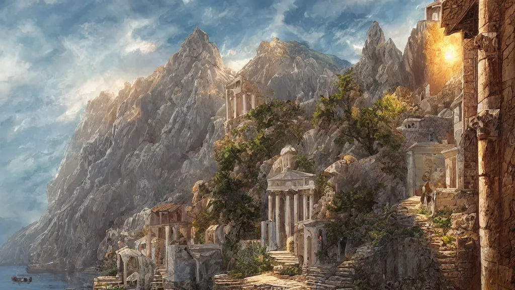 Image similar to old greece, fantasy artwork, award winning, very very very very very very very beautiful scenery, artstation