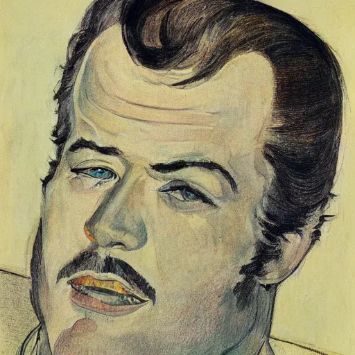 Prompt: young jack nicholson by toulouse - lautrec