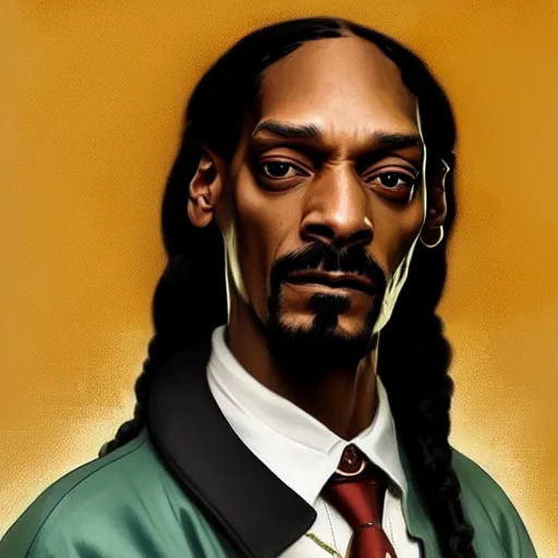 Image similar to Snoop dog , highly detailed, digital painting, artstation, concept art, sharp focus, illustration, art by greg rutkowski and alphonse mucha