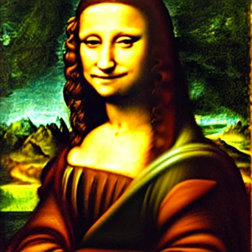 Image similar to photo of hairy furry gioconda, art by leonardo da vinci