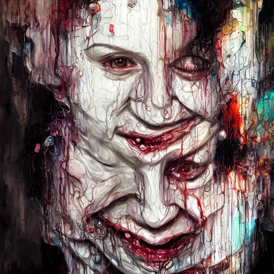 Prompt: bright realistic chabad cult smiling franticly, old apartment, rotten flesh, diffuse lighting, fantasy, intricate, elegant, highly detailed, lifelike, photorealistic, digital painting, artstation, illustration, concept art, smooth, sharp focus, art by francis bacon and jenny saville and agnes cecile