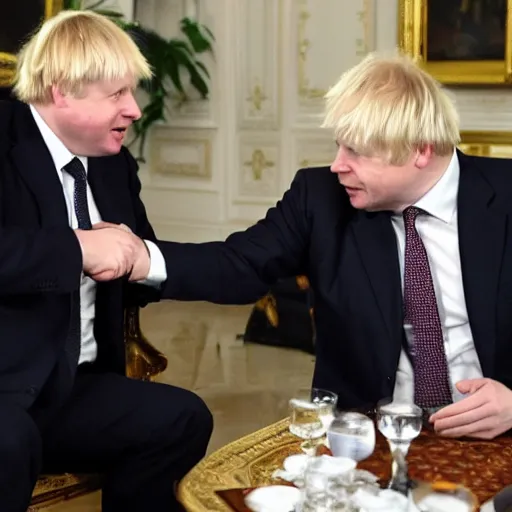 Prompt: putin slapping Boris Johnson