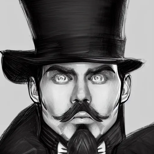 Image similar to a highly detailed portrait of a man in a high top hat covering his face, in a black tailcoat with a yellow waistcoat under the tailcoat, artstation, deviantart, professional, unreal engine 5, photorealistic