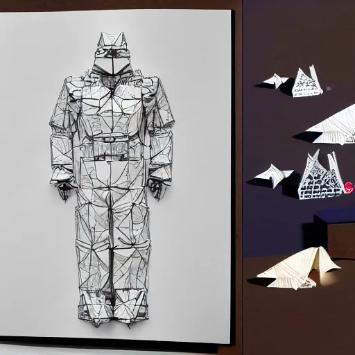 Prompt: [ 🐋 as 🤖 ] origami [ kim jung gi ] [ adams, ansel ]