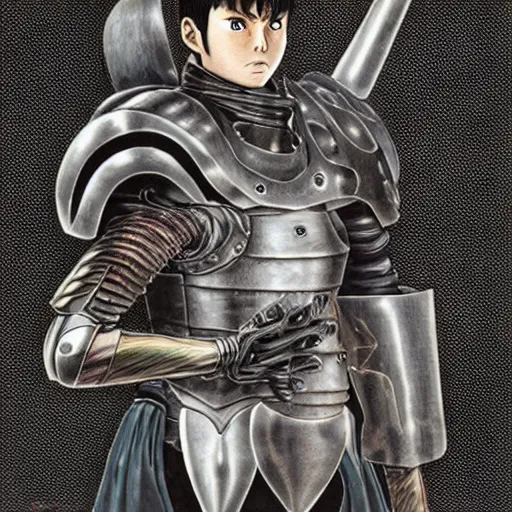 Prompt: a realistic guts portrait, berserker armor, by toriyama akira,