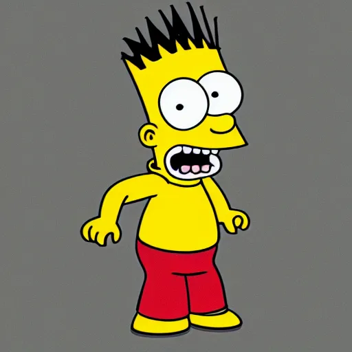 Image similar to Bart Simpson, as drawn by Sofija Skrebic, artstation, 8K