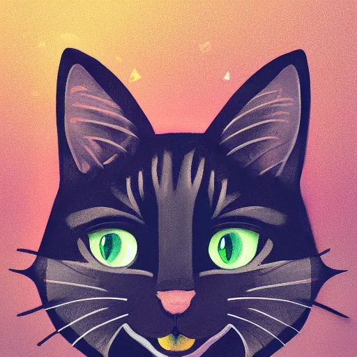 Image similar to cat theme logo, cat theme banner, cat design, cat with smile, art photography style, trending on artstation, warm light, lovely and cute, fantasy art, 8 k resolution