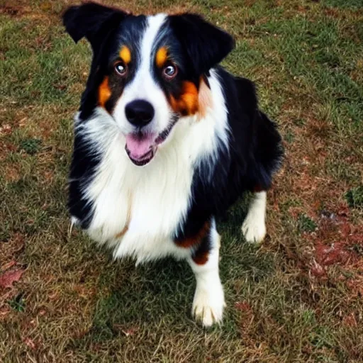 Prompt: australian shepard in the style of neil gaiman