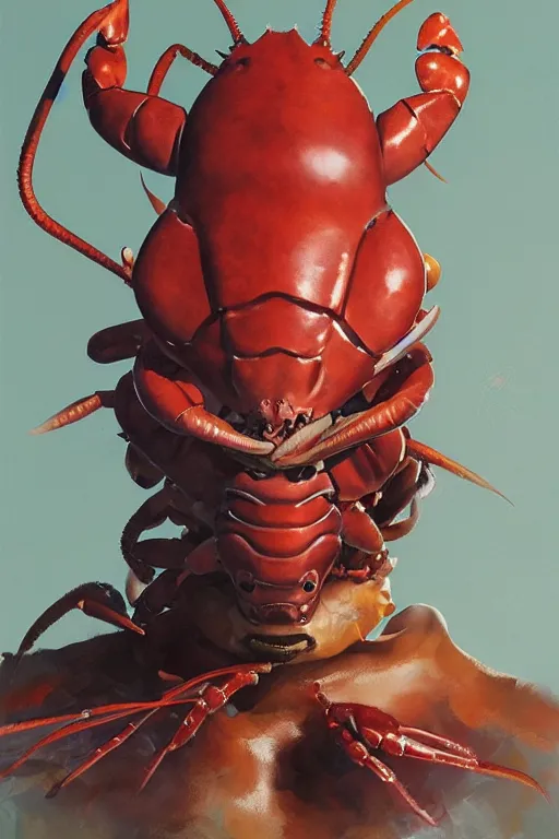 Image similar to portrait of the swell lobster sealer wearing zibeline mask by artgerm and Craig Mullins, James Jean, Andrey Ryabovichev, Mark Simonetti and Peter Morbacher 16k