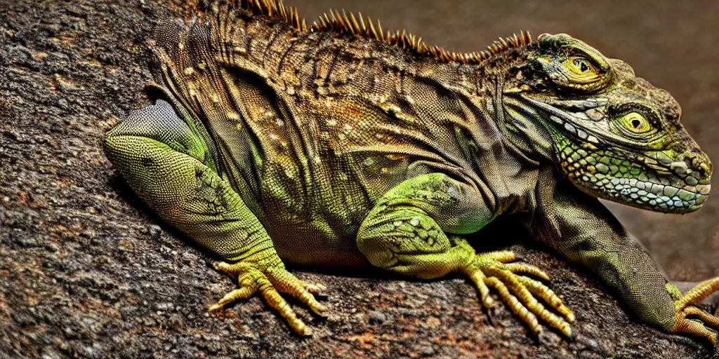 Prompt: award winning photo of an iguana by Peter Lik, hdr